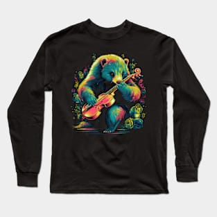 Anteater Playing Violin Long Sleeve T-Shirt